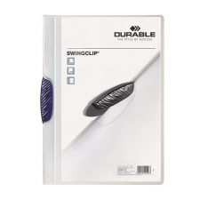 DURABLE Gyorsfűző, klipes, A4, DURABLE "Swingclip® 30", sötétkék lefűző