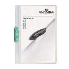 DURABLE Gyorsfűző, klipes, A4, DURABLE  Swingclip® 30 , sötétzöld lefűző