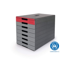DURABLE Irattartó 7 fiókos Durable Idealbox Pro 7, piros irattároló szekrény