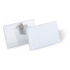 DURABLE Névkitűző, csíptetővel és tűvel, 54x90 mm, DURABLE névjegytartó