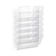 DURABLE Prospektustartó, fali, fekvő, A4, DURABLE &quot;FLEXIPLUS 6&quot;, áttetsző információs tábla, állvány