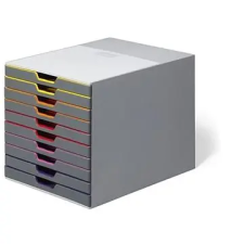 DURABLE Varicolor, 10 színkódolt fiók, szürke irattálca