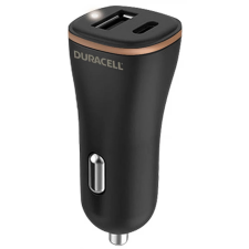 DURACELL Car Charger USB, USB-C 27W Duracell (Black) mobiltelefon kellék