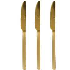 DuraHome PIANO, 3 darab, matt arany tányér és evőeszköz