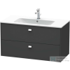 Duravit Brioso mosdó alá építhető 2 fiókos alsószekrény krómozott fogantyúval,1020x479 mm, Graphite Matt Decor BR410301049