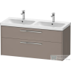 Duravit D-CODE 118,4x46 cm-es 2 fiókos alsószekrény mosdó és csaptelep nélkül, króm fogantyúval, matt bazalt DC4674010430000