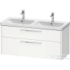 Duravit D-CODE 118,4x46 cm-es 2 fiókos alsószekrény mosdó és csaptelep nélkül, króm fogantyúval, matt fehér DC4674010180000