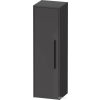 Duravit D-CODE 132x40x36 cm-es 1 ajtós félmagas szekrény fekete fogantyúval, balos, matt grafit DC1338LBD490000
