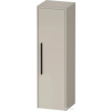 Duravit D-CODE 132x40x36 cm-es 1 ajtós félmagas szekrény fekete fogantyúval, jobbos, matt taupe DC1338RBD910000