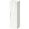 Duravit D-CODE 132x40x36 cm-es 1 ajtós félmagas szekrény króm fogantyúval, jobbos, fényes fehér DC1338R10220000