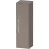 Duravit D-CODE 132x40x36 cm-es 1 ajtós félmagas szekrény króm fogantyúval, jobbos, matt bazalt DC1338R10430000