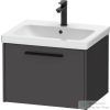 Duravit D-CODE 58,4x46 cm-es 1 fiókos alsószekrény mosdó és csaptelep nélkül, fekete fogantyúval, matt grafit DC46650BD490000