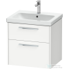 Duravit D-CODE 58,4x46 cm-es 2 fiókos alsószekrény mosdó és csaptelep nélkül, króm fogantyúval, matt fehér DC4670010180000