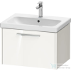 Duravit D-CODE 63,4x46 cm-es 1 fiókos alsószekrény mosdó és csaptelep nélkül, króm fogantyúval, fényes fehér DC4666010220000