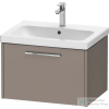 Duravit D-CODE 63,4x46 cm-es 1 fiókos alsószekrény mosdó és csaptelep nélkül, króm fogantyúval, matt bazalt DC4666010430000