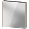 Duravit D-CODE 65x70 cm-es tükrös szekrény világítással, dugaljjal, balos, matt taupe DC7105L91910000