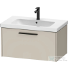 Duravit D-CODE 78,4x46 cm-es 1 fiókos alsószekrény mosdó és csaptelep nélkül, fekete fogantyúval, matt taupe DC46670BD910000