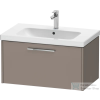 Duravit D-CODE 78,4x46 cm-es 1 fiókos alsószekrény mosdó és csaptelep nélkül, króm fogantyúval, matt bazalt DC4667010430000