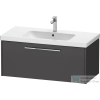 Duravit D-CODE 98,4x46 cm-es 1 fiókos alsószekrény mosdó és csaptelep nélkül, króm fogantyúval, matt grafit DC4668010490000