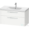 Duravit D-CODE 98,4x46 cm-es 2 fiókos alsószekrény mosdó és csaptelep nélkül, króm fogantyúval, matt fehér DC4673010180000