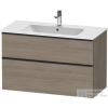 Duravit D-NEO 1010x462 mm-es 2 fiókos függesztett szekrény 233610XXX mosdóhoz, Oak Terra DE436303535