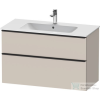 Duravit D-NEO 1010x462 mm-es 2 fiókos függesztett szekrény 233610XXX mosdóhoz, Taupe Matt Decor DE436309191