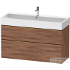 Duravit D-NEO 118,4x44,2 cm-es, 2 fiókos alsószekrény csiszolt bronz színű fogantyúval, mosdó és csaptelep nélkül, matt dió DE4375004790000