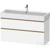 Duravit D-NEO 118,4x44,2 cm-es, 2 fiókos alsószekrény csiszolt bronz színű fogantyúval, mosdó és csaptelep nélkül, matt fehér DE4375004180000