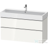 Duravit D-NEO 118,4x44,2 cm-es, 2 fiókos alsószekrény króm színű fogantyúval, mosdó és csaptelep nélkül, fényes fehér DE4375010220000