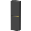 Duravit D-NEO 132x40x24 cm-es, 1 ajtós félmagas szekrény arany színű fogantyúval, jobbos, matt grafit DE1318R34490000