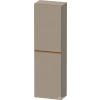 Duravit D-NEO 132x40x24 cm-es 1 ajtós félmagas szekrény csiszolt bronz színű fogantyúval, balos, matt len DE1318L04750000