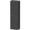 Duravit D-NEO 132x40x24 cm-es 1 ajtós félmagas szekrény csiszolt bronz színű fogantyúval, jobbos, matt grafit DE1318R04490000