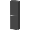 Duravit D-NEO 132x40x24 cm-es 1 ajtós félmagas szekrény króm fogantyúval, balos, matt grafit DE1318L10490000