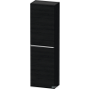 Duravit D-NEO 132x40x24 cm-es, 1 ajtós félmagas szekrény króm fogantyúval, jobbos, matt fekete tölgy DE1318R10160000