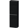 Duravit D-NEO 132x40x24 cm-es 1 ajtós félmagas szekrény rozsdamentes acél hatású fogantyúval, balos, matt fekete tölgy DE1318L70160000