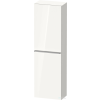 Duravit D-NEO 132x40x24 cm-es 1 ajtós félmagas szekrény rozsdamentes acél hatású fogantyúval, jobbos, fényes fehér DE1318R70220000