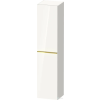 Duravit D-NEO 176x40x36 cm-es 1 ajtós magas szekrény arany színű fogantyúval, jobbos, fényes fehér DE1328R34220000