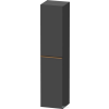 Duravit D-NEO 176x40x36 cm-es 1 ajtós magas szekrény csiszolt bronz színű fogantyúval, jobbos, matt grafit DE1328R04490000