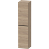 Duravit D-NEO 176x40x36 cm-es 1 ajtós magas szekrény fekete színű fogantyúval, balos, márványos tölgy DE1328LBD550000
