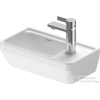 Duravit D-NEO 40x22 cm-es túlfolyó nélküli kézmosó jobb oldlai csaplyukkal,rögzítőkészlettel,Wondergliss bevonattal,fehér 07394000411