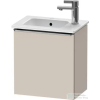 Duravit D-NEO 41x27,4 cm-es, 1 ajtós fali szekrény nemesacél színű fogantyúval 072343 mosdóhoz, jobbos, matt taupe DE4259R70910000