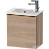 Duravit D-NEO 41x27,4 cm-es, 1 ajtós fali szekrény szálcsiszolt bronz fogantyúval 072343 mosdóhoz, balos, márványos tölgy DE4259L04550000