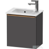 Duravit D-NEO 41x27,4 cm-es, 1 ajtós fali szekrény szálcsiszolt bronz fogantyúval 072343 mosdóhoz, balos, matt grafit DE4259L04490000