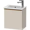 Duravit D-NEO 41x27,4 cm-es, 1 ajtós fali szekrény szálcsiszolt bronz fogantyúval 072343 mosdóhoz, balos, matt taupe DE4259L04910000