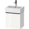 Duravit D-NEO 43,4x32,2 cm-es, 1 ajtós alsószekrény fekete színű fogantyúval, mosdó és csaptelep nélkül, balos, fényes fehér DE4217LBD220000