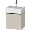 Duravit D-NEO 43,4x32,2 cm-es, 1 ajtós alsószekrény fekete színű fogantyúval, mosdó és csaptelep nélkül, balos, matt taupe DE4217LBD910000