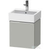 Duravit D-NEO 43,4x32,2 cm-es, 1 ajtós alsószekrény króm színű fogantyúval, mosdó és csaptelep nélkül, balos, matt betonszürke DE4217L10070000