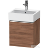 Duravit D-NEO 43,4x32,2 cm-es, 1 ajtós alsószekrény króm színű fogantyúval, mosdó és csaptelep nélkül, jobbos, matt dió DE4217R10790000