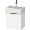 Duravit D-NEO 43,4x32,2 cm-es, 1 ajtós alsószekrény polírozott arany színű fogantyúval, mosdó és csaptelep nélkül, jobbos, matt fehér DE4217R34180000