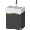 Duravit D-NEO 43,4x32,2 cm-es, 1 ajtós alsószekrény polírozott arany színű fogantyúval, mosdó és csaptelep nélkül, jobbos, matt grafit DE4217R34490000